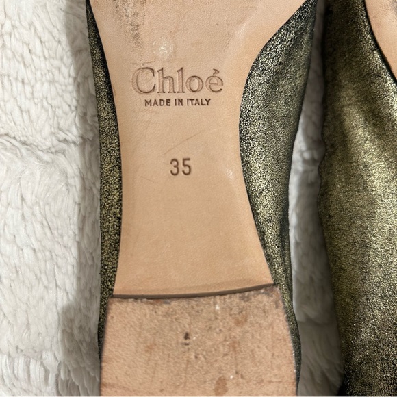 Chloe Metallic Gold Women's Flats - Picture 8 of 8